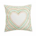 Puesta En Escena 18 x 18 in. Full Hearts Embroidered Oh Joy Pillow, Multicolor PU3120550